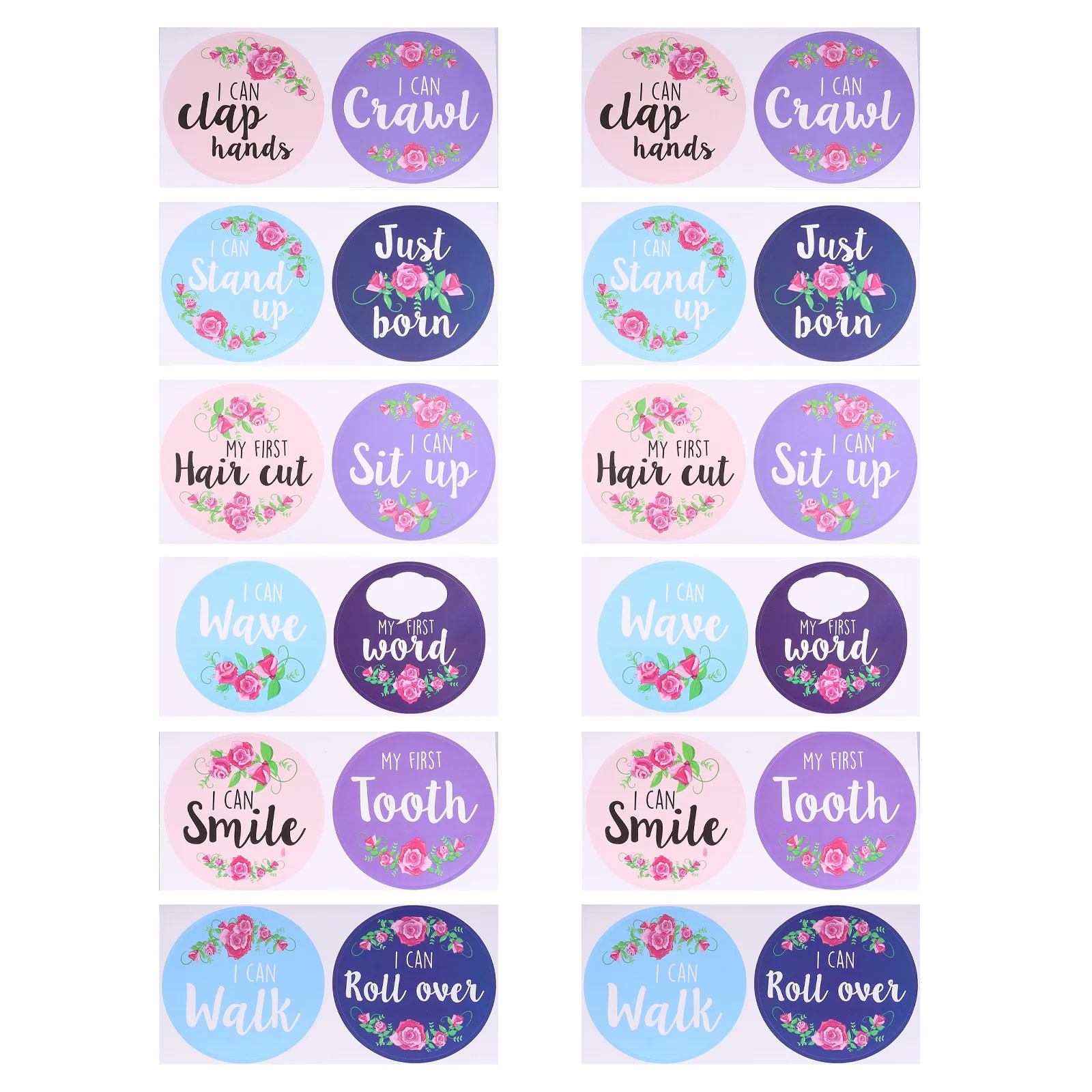 

24 Pcs Milestone Stickers Girl Signs Props Decal Newborn Infant Pregnant Woman