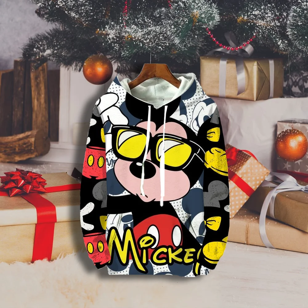 (Miniso) Disney Mickey Mouse Women Sweatshirts Hoodies 3D Printed Hello kit cat Women Clothing Hoodie Women Clothing Hoodie