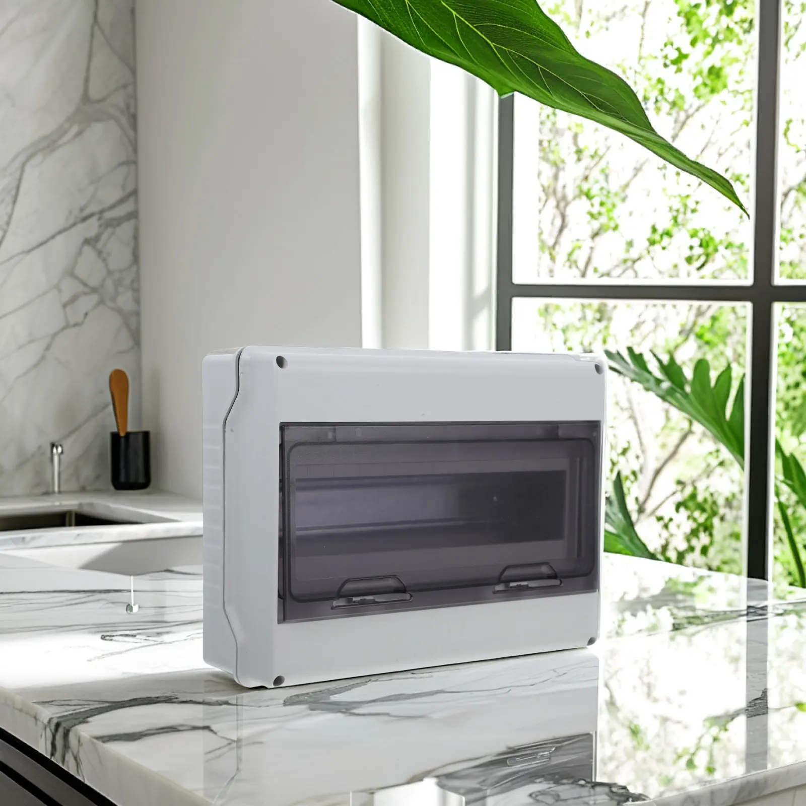 12 Way Waterproof Distribution Protection Box IP65 Rated Transparent Window Din Enclosure for Circuit Breaker Outdoor