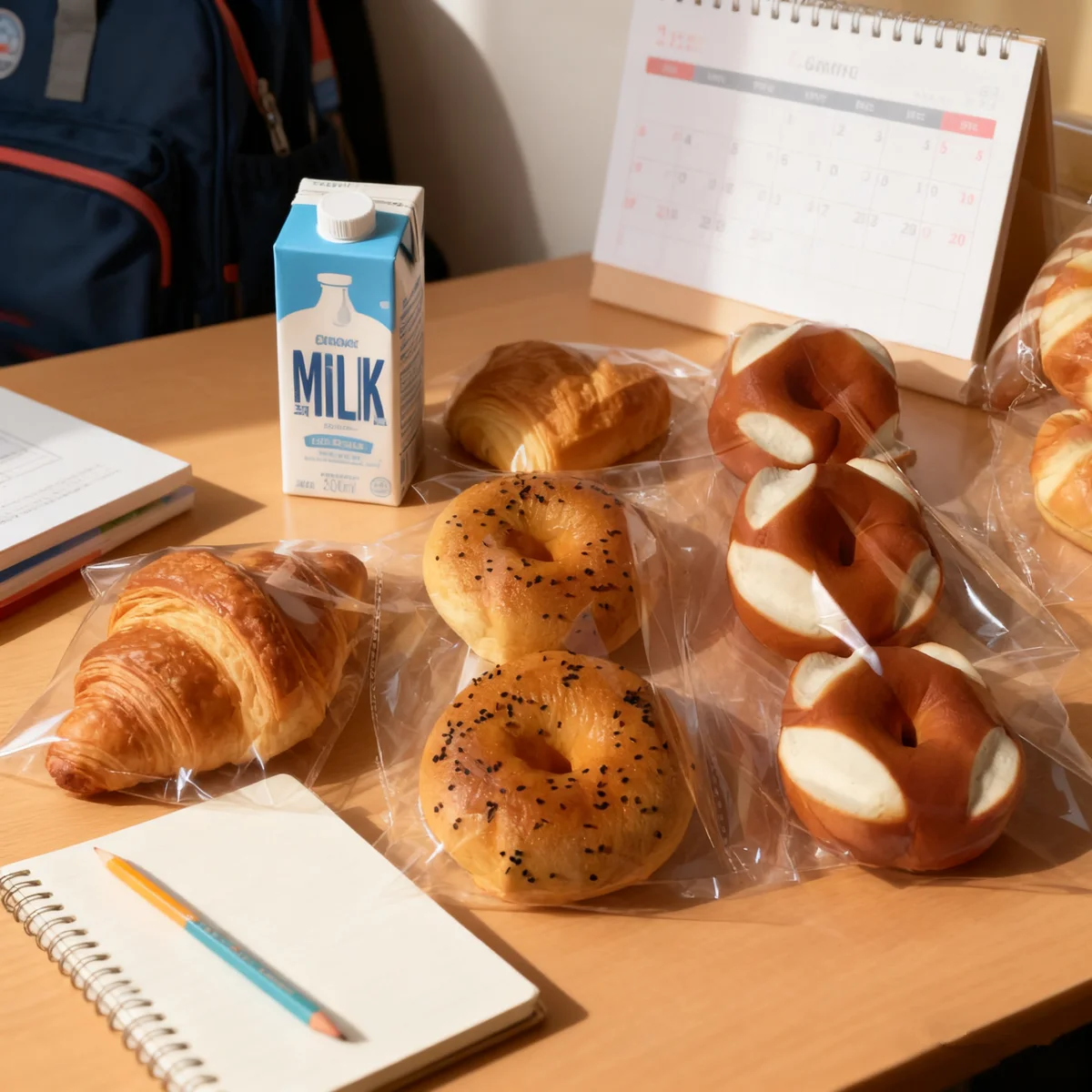 Picture 3: PU Realistic Fake Bread 3-Piece Set - Baguette, Bagel, Croissant & Pretzel Models for Display, Photography & Cafe Decor