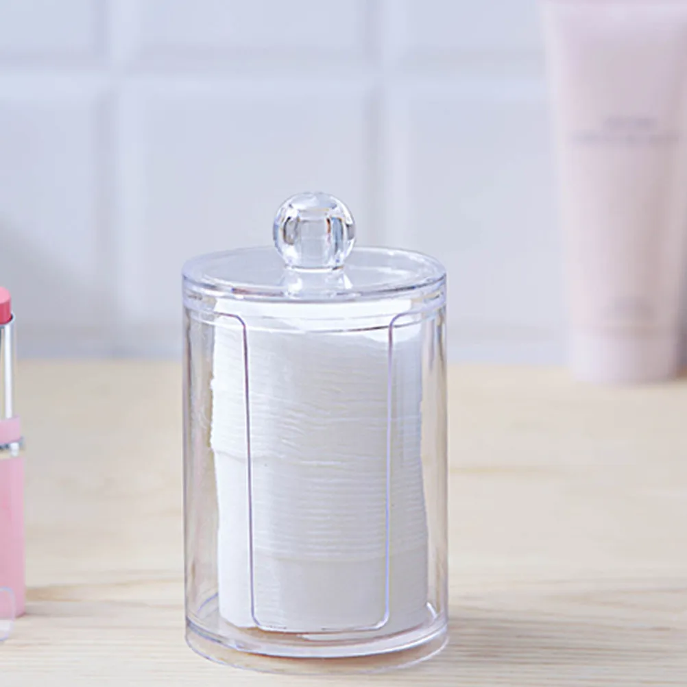 Double Level Transparent Cotton Swab Container with Protective Lid – Compact, Dust-Proof, Makeup Organizer