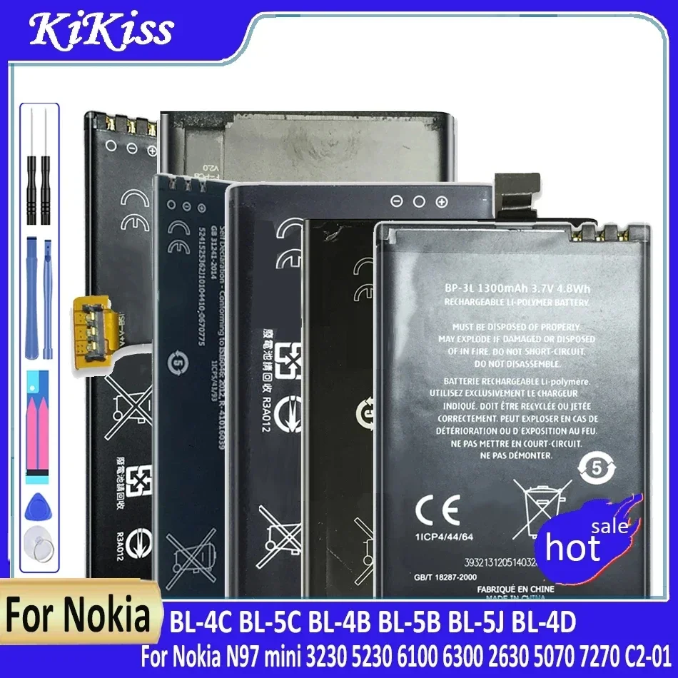 Phone Battery BL-4C BL-5C BL-4B BL-5B BL-5J BL-4D For Nokia N97 mini 3230 5230 6100 6300 2630 5070 7270 C2-01