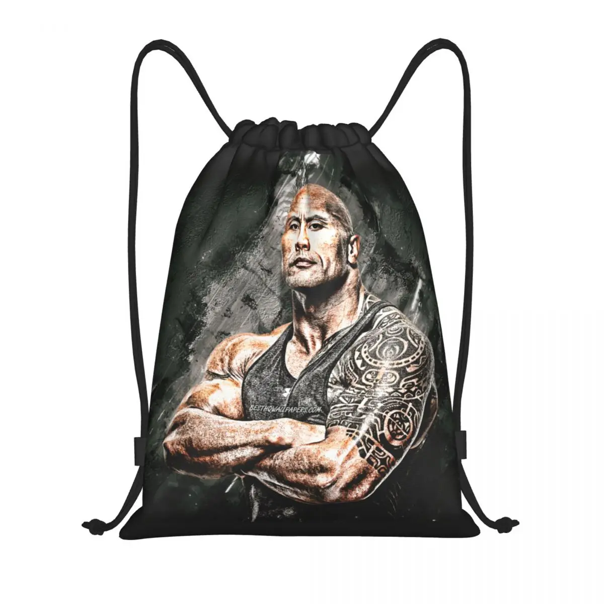 The Rock Dwayne Johnson Drawstring Bag Women Men Foldable Sports Gym Sackpack Shopping Storage Backpacks