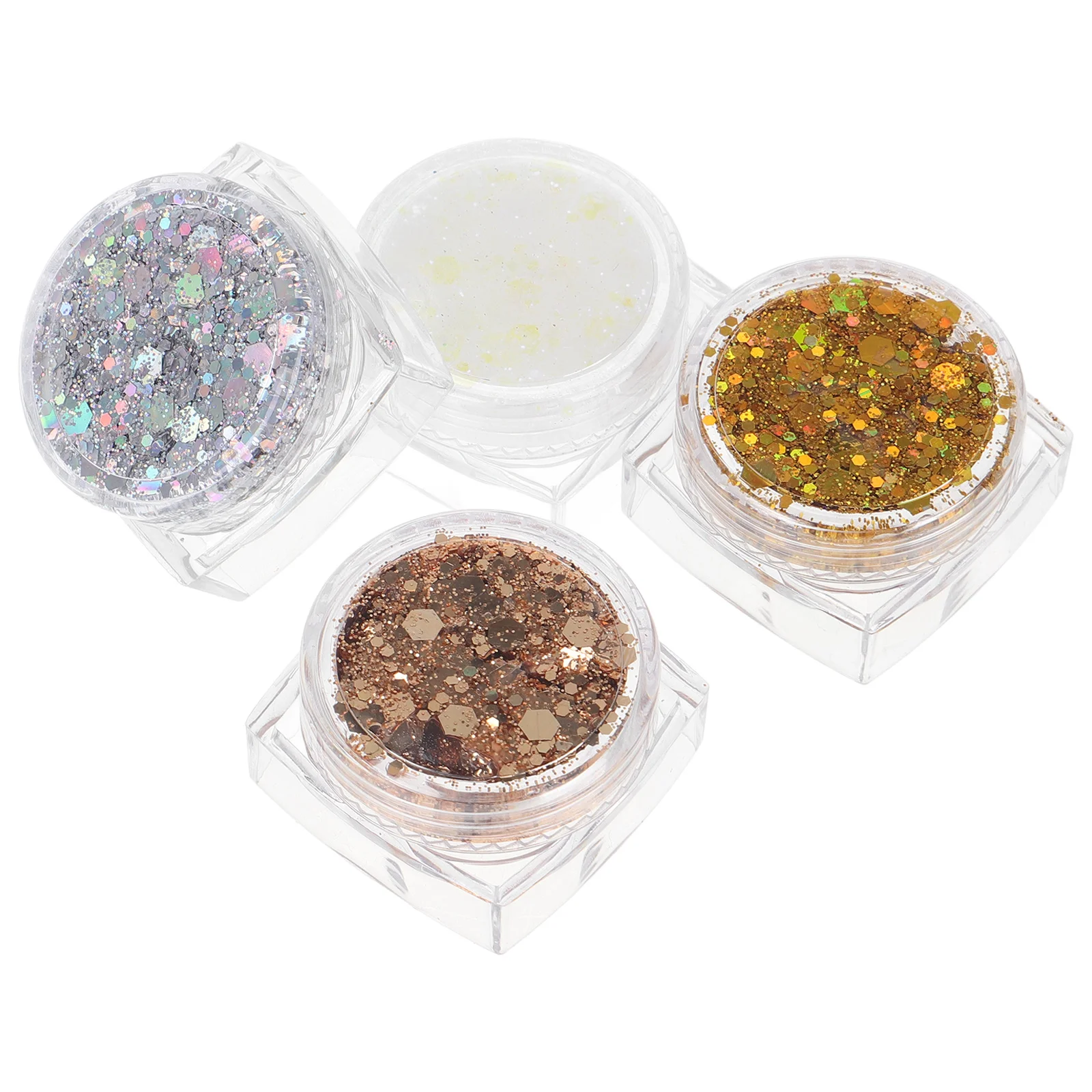 

4Pcs Glitter Gel Face Body Hair Fine Eyeshadow Sparkling Mermaid Sequins Kids Safe Easy Clean Stage Parties Festivals