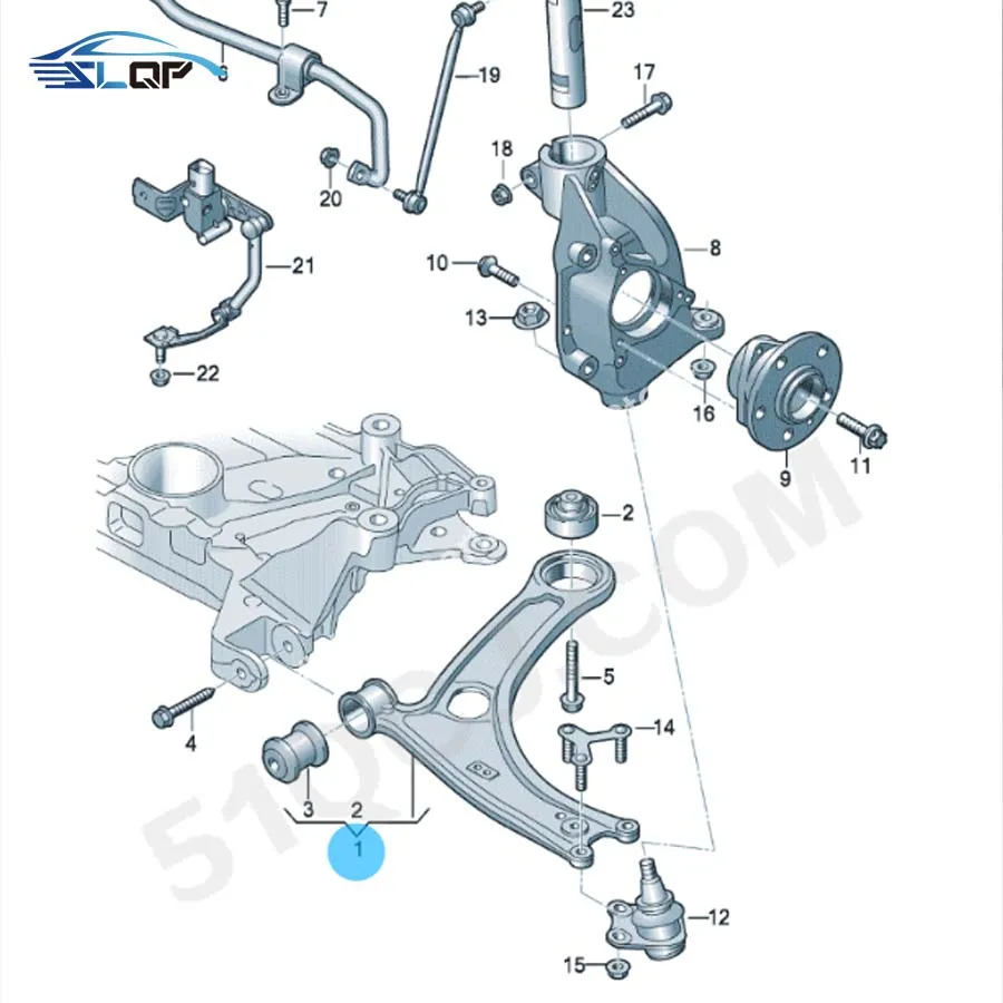 8S0407151D For MQB platform A3 RS3 VW Passat B8 Golf MK7 Scirocco Touran Tiguan Sharan Aluminum Suspension Wishbone Control Arm