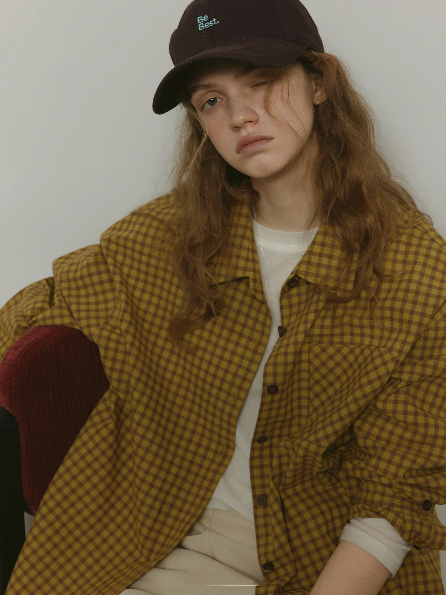 

Relez Spring New Plaid Long Sleeve Loose Women's Shirt Design Sense Retro Simple Small Audience Cotton Casual Style Breathable