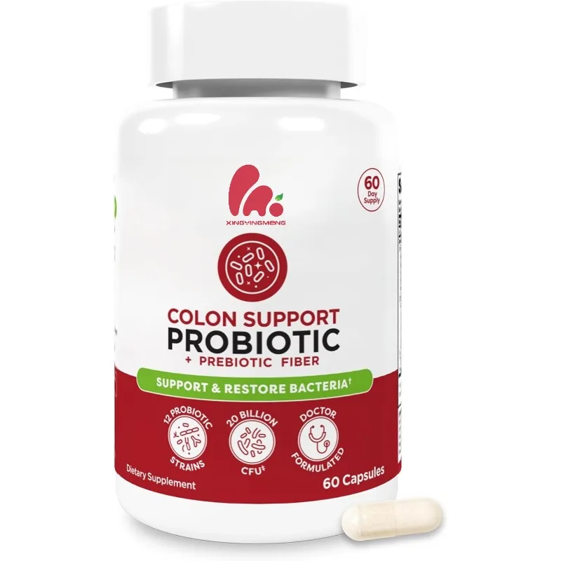 Colon support probiotic supplement capsule, for male and female intestinal, digestive, and immune health, 20 billion CFU