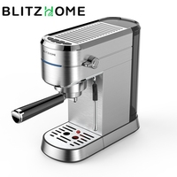 BlitzHome Espresso Machine 15 Bar NTC Precise Temperature Control Safe Protection All-metal Fuselage Coffee Maker 1.25L Capacity