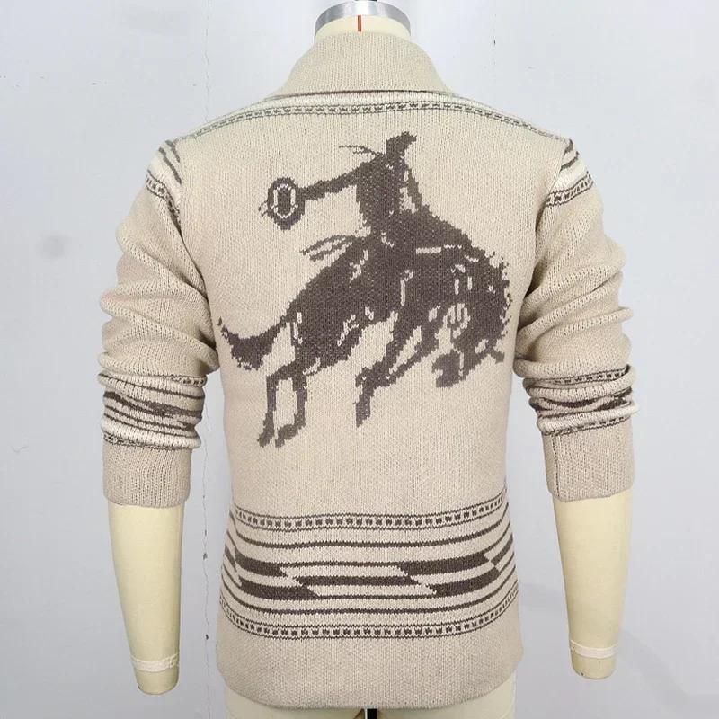 Novo cardigan masculino outono inverno turn-down colarinho botão-up camisola casacos masculinos tendências da ue jacquard jaqueta de malha camisola para homem