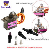 MG90S Micro Servo Metal /Plastic Gear 9g SG90 Enhanced Mini Servo Motor 180/270/360 Degree for Arduino RC Car Helicopter Drone