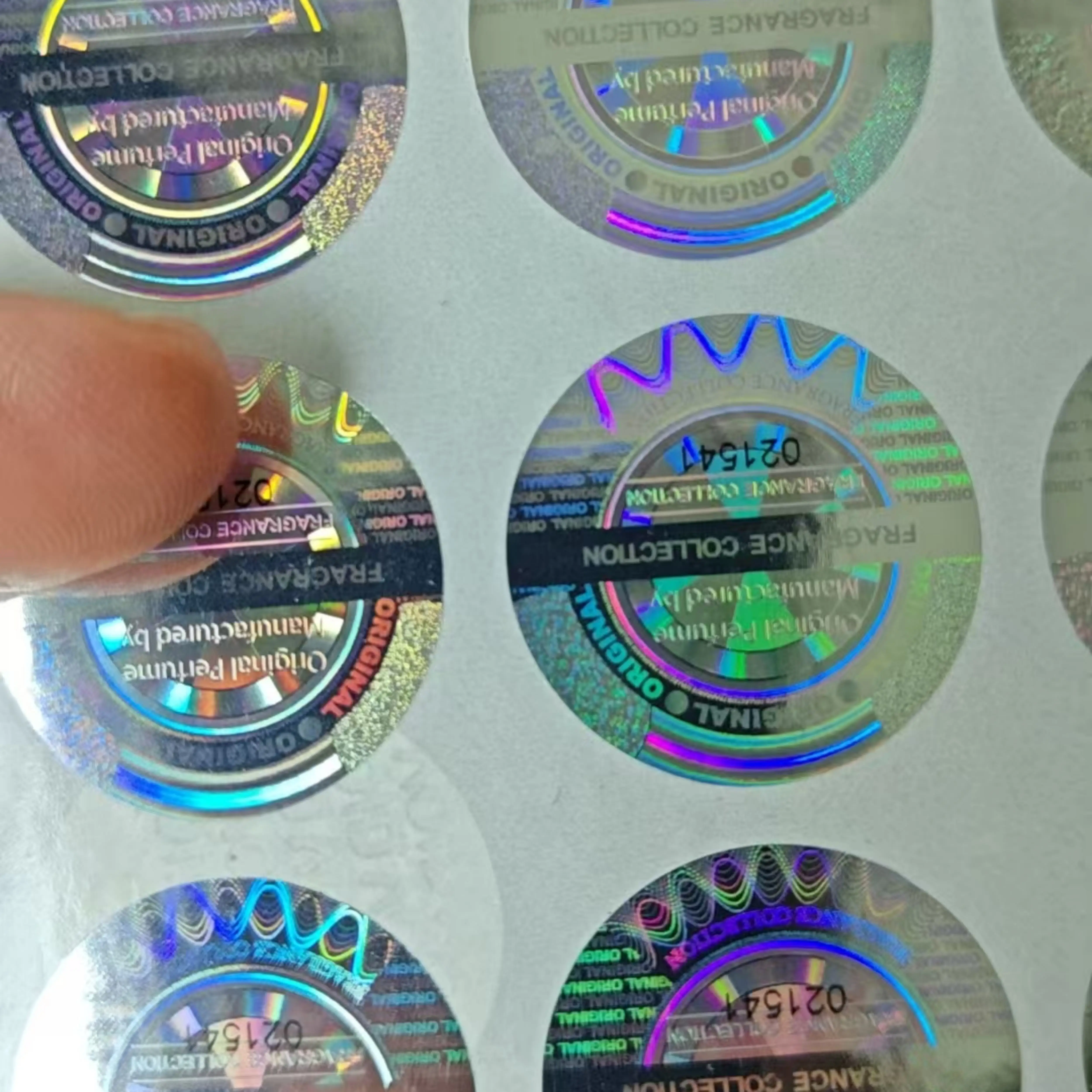 Customized Permanent Holographic Laser Security Labels PET Anti-Oil Heat Resistant One-Time Void Warranty Stickers for Phone