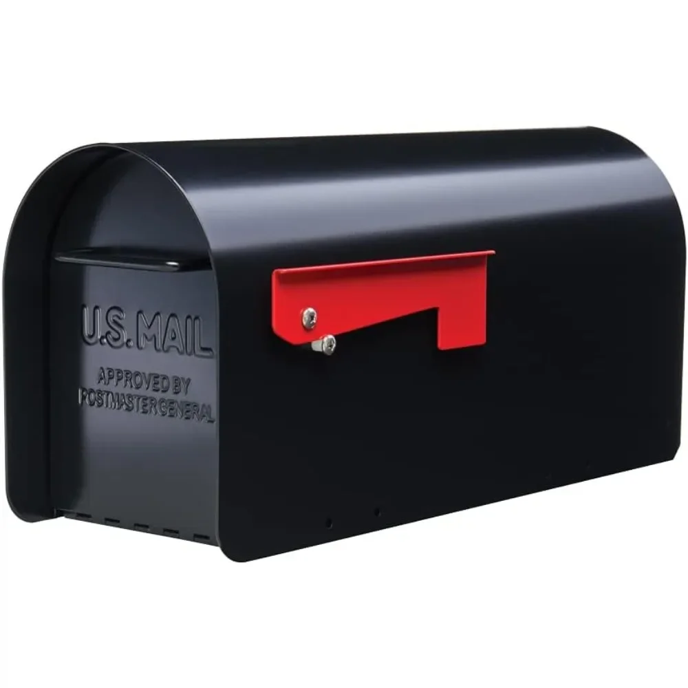 Ironside Large Capacity Galvanized Steel Black Post-Mount Mailbox MB801BAM | Metal Construction, Durable Black Finish