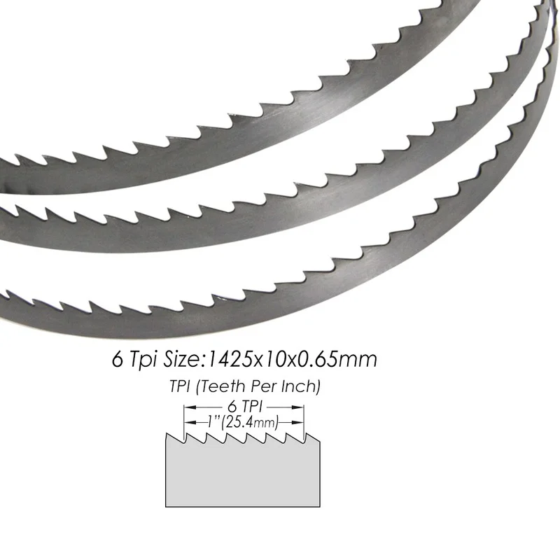 2pcs For Draper Nutool Delta FOX Silverline Skip Bandsaw 1425mm Bandsaw Blade 1425x10x0.65mm 6 TPI Band Saw Blade