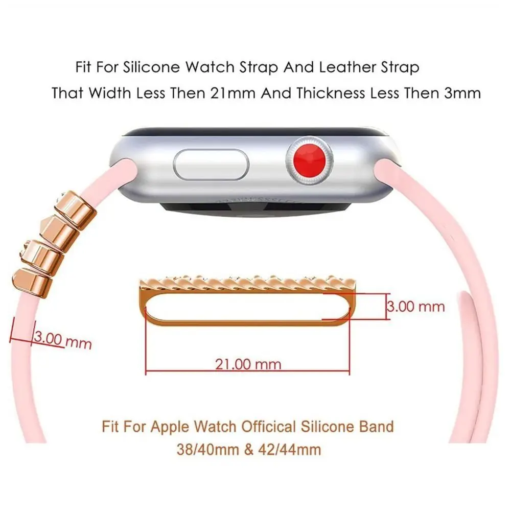 Iniciais Letra A-Z Watch Band Ornamento, Diamante Criativo Broche Anel Decorativo, Apple Smart Watch Strap Acessórios