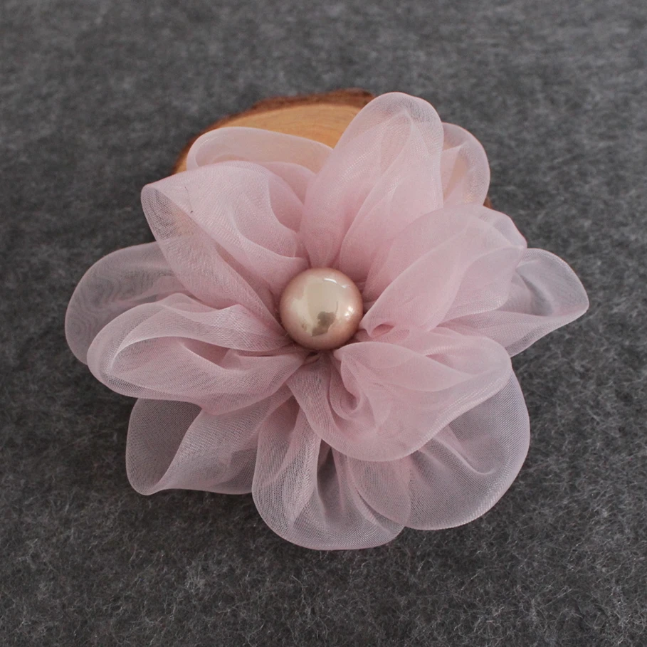 

Chic Big Floral Women Headwear Hair Accessories Kids Girl Elegant Hair Flower Organza Fabric Flowers