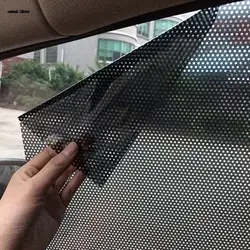 2 adet araba yan pencere tel ağı Film cam Net güneş gölge Sticker UV koruma araba statik güneşlik