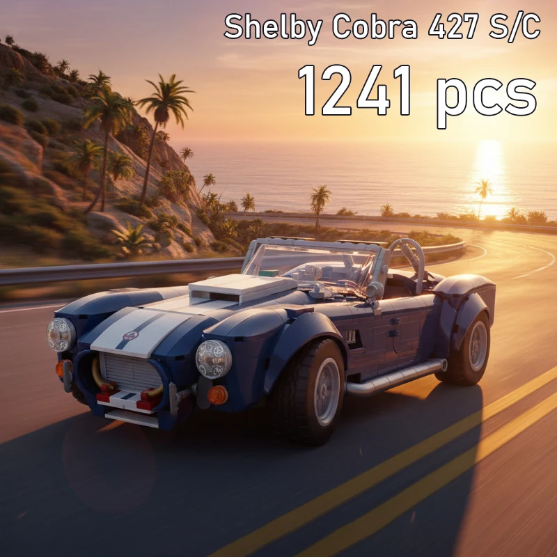 

1241pcs Shelby Cobra Sports Car Model Building Block Sets Office Decorations Christmas Birthday Toy Gifts for Boys Adults 10357
