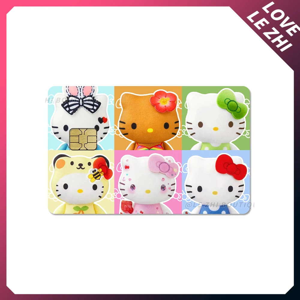 Kawaii Sanrio Hello Kitty Credit Card Debit Card Waterproof Sticker Visa Bank Bus Metro Access Card Protective Film Sticker