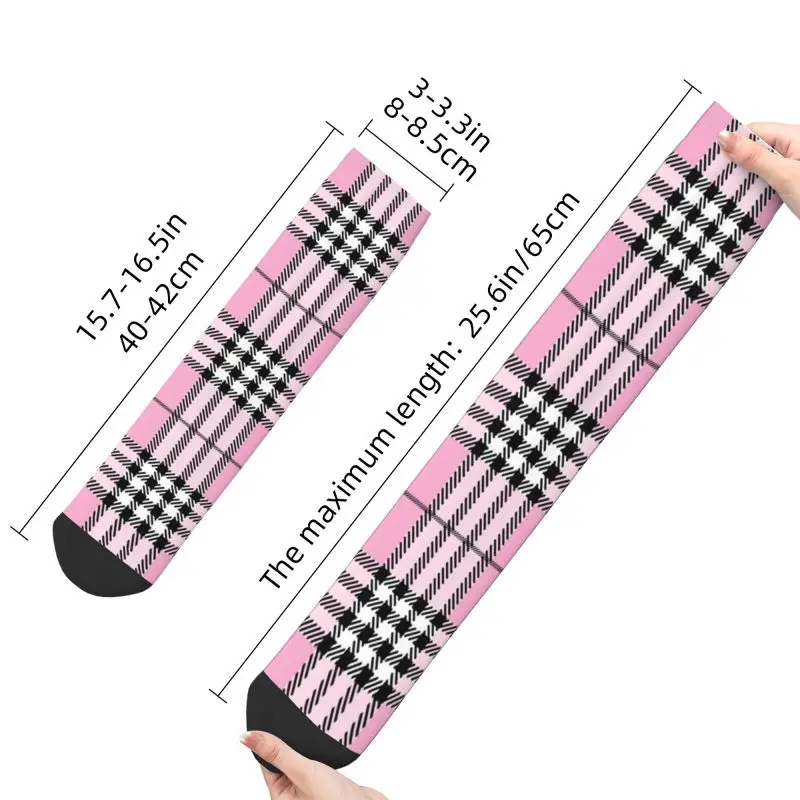 Kawaii Classic scozzese Tartan Plaid Socks donna uomo Warm 3D Printing Geometric percalle Check basket Sports Crew Socks