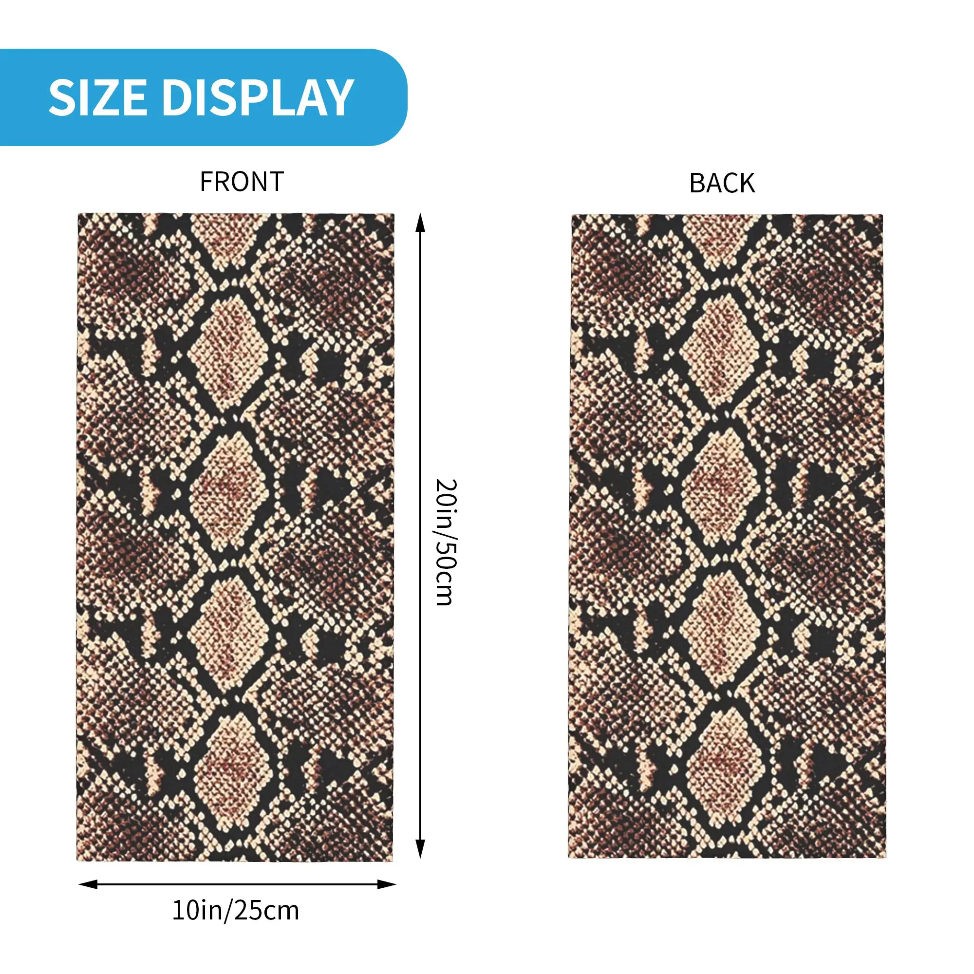 Snake skin imitation Bandana Neck Cover Printed Mask Scarf Balaclava Outdoor Sports for Men Women Adult Breathable