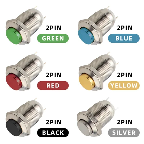 5/20pcs Waterproof 12mm Momentary Push Button Switch Stainless Steel Metal High Head Self Reset Switch for Doorbell Bell Horn