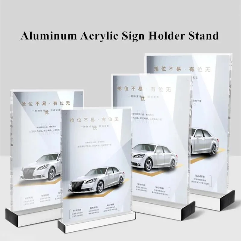 8x11.5 Inch Aluminum Base Acrylic Sign Holder Display Stand Table Menu Paper Holder Photo Poster Flyer Ad frame A4 210x297mm