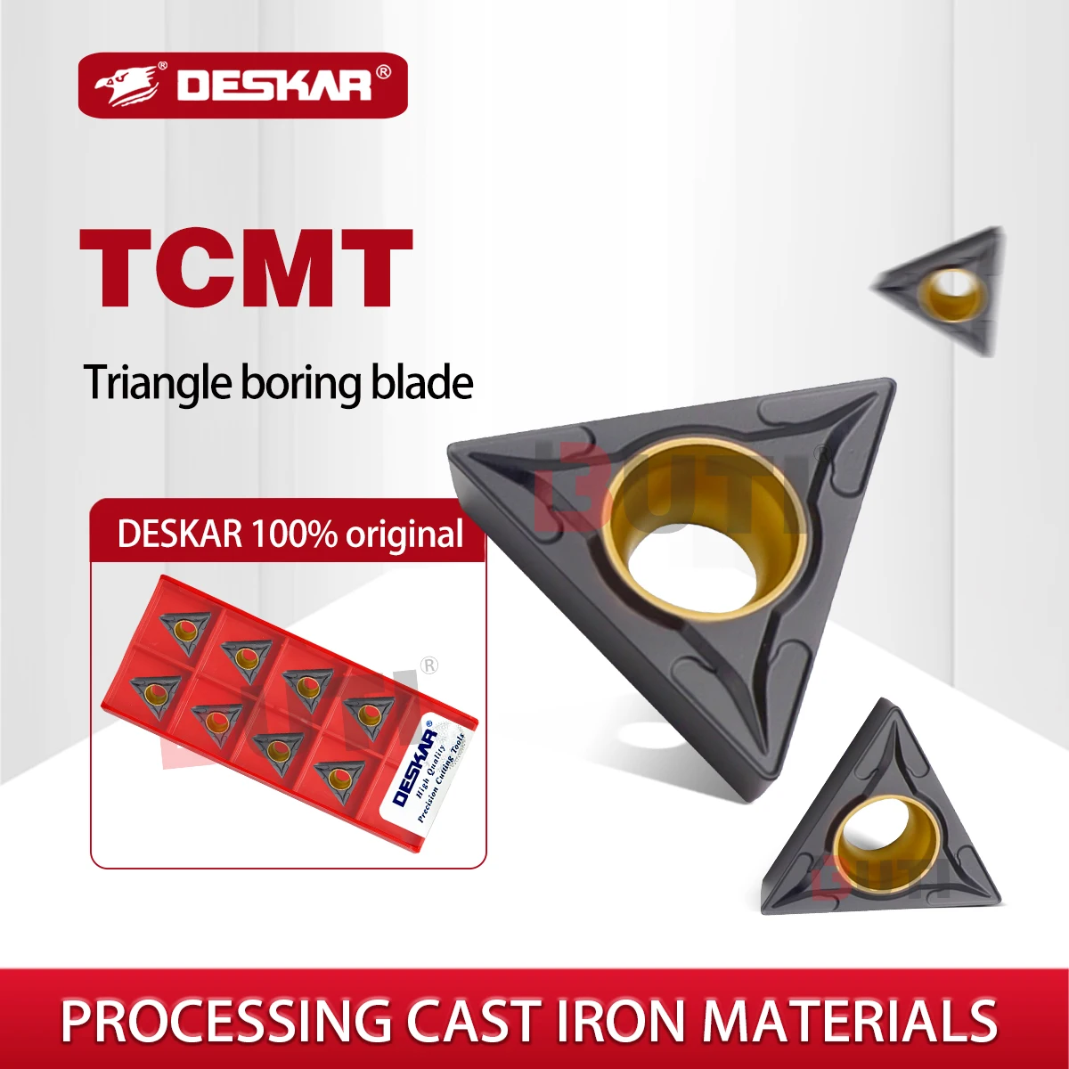 

DESKAR Lathe Tool TCMT110204TCMT1102048 LF3018Triangular Bore Boring Tool For Gray Ductile Iron Wear-resistant And Durable Blade
