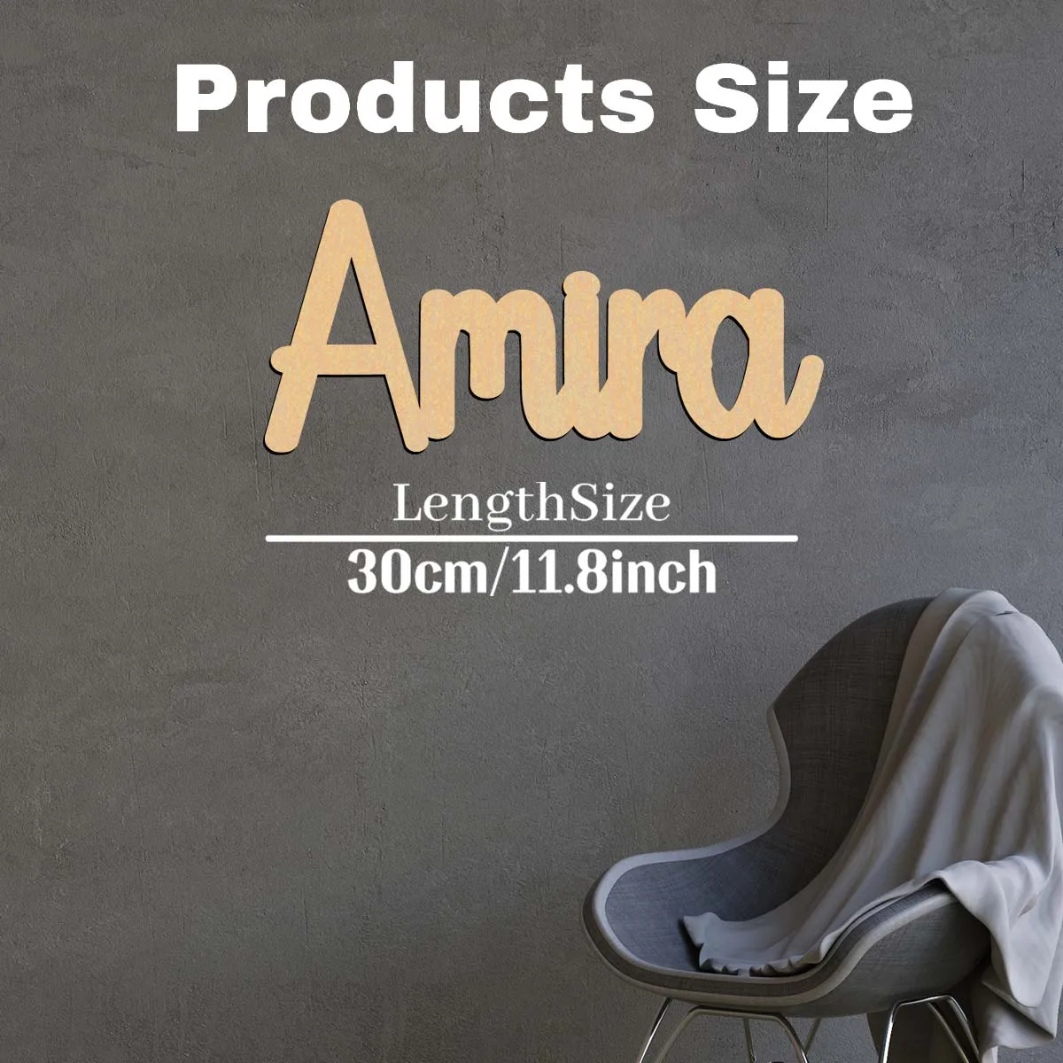 1PC Long-Lasting Amira example Personalized Name Wooden Plaque Laser-Cut Sign Wooden Sign Handcrafted with Elegant Cursive