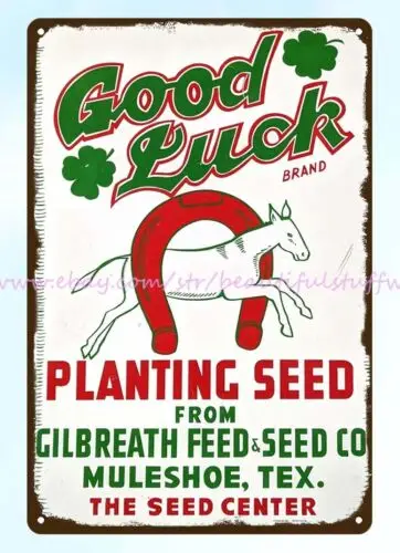 GILBREATH FEED SEED CO MULESHOE TEXAS SEED ranch farmyard metal tin sign