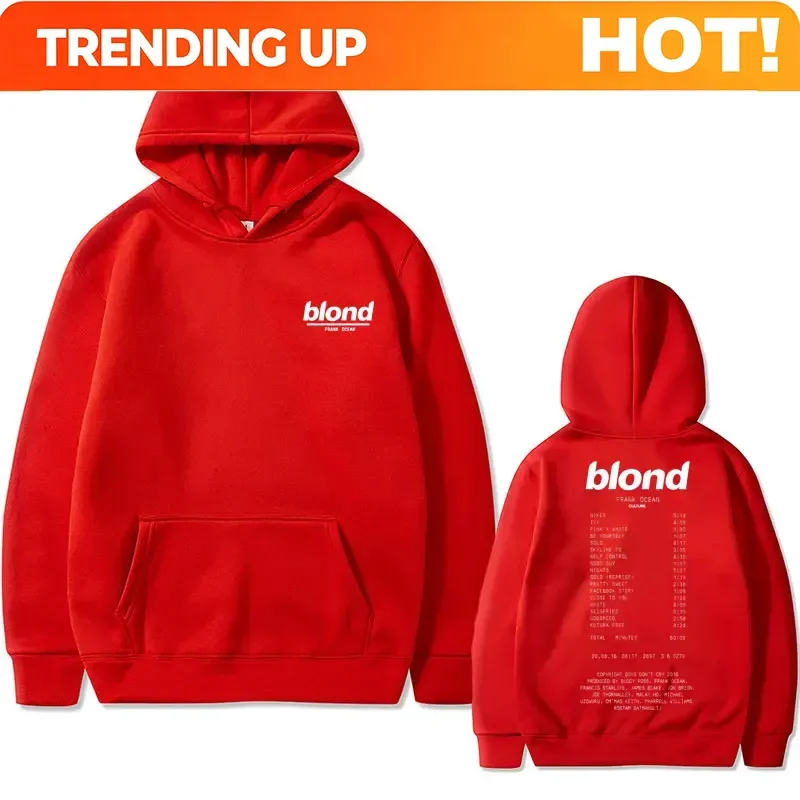 Rapper Frank Oversized Hoodie Blond Graphic Tracksuit Men Women Ocean Hip Hop Sweasthirt Men's Fashion Vintage Pullover Hoodies