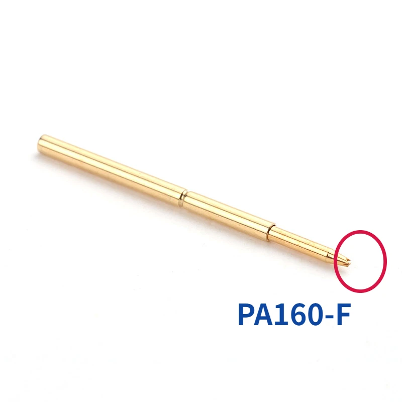 100PCS Gold-plated PA160-F Pointed Spring Test Pin Outer Diameter 1.36mm Length 24.5mm PCB Probe