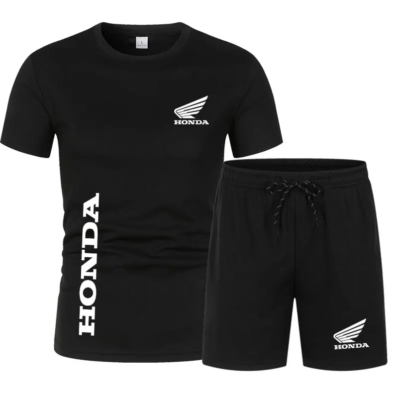 

Summer breathable thin Honda racing motorcycle cycling clothing outdoor sports men's set top T-shirt short-sleeved Quick-drying