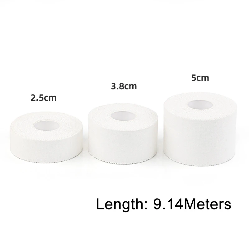 1/3 Rolls Sports Tape 2.5/3.8/5cm Athletic Waterproof Cotton White Adhesive Tape Easy To Tear for Boxing Gym Wrap Protection