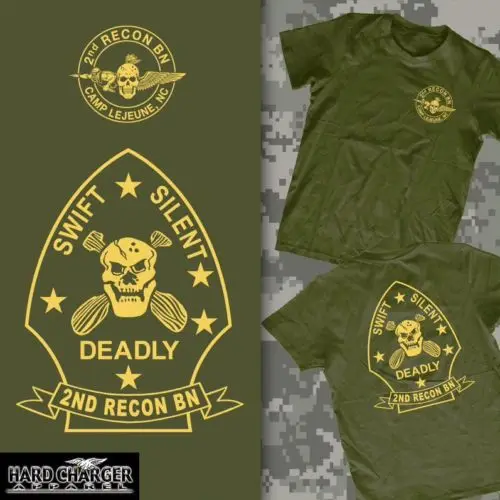 Usmc United States Marine Corps 2Nd Recon Reconnaissance Battalion T-Shirt Men Summer Round Neck Men\'S T Shirt  Casual Tees