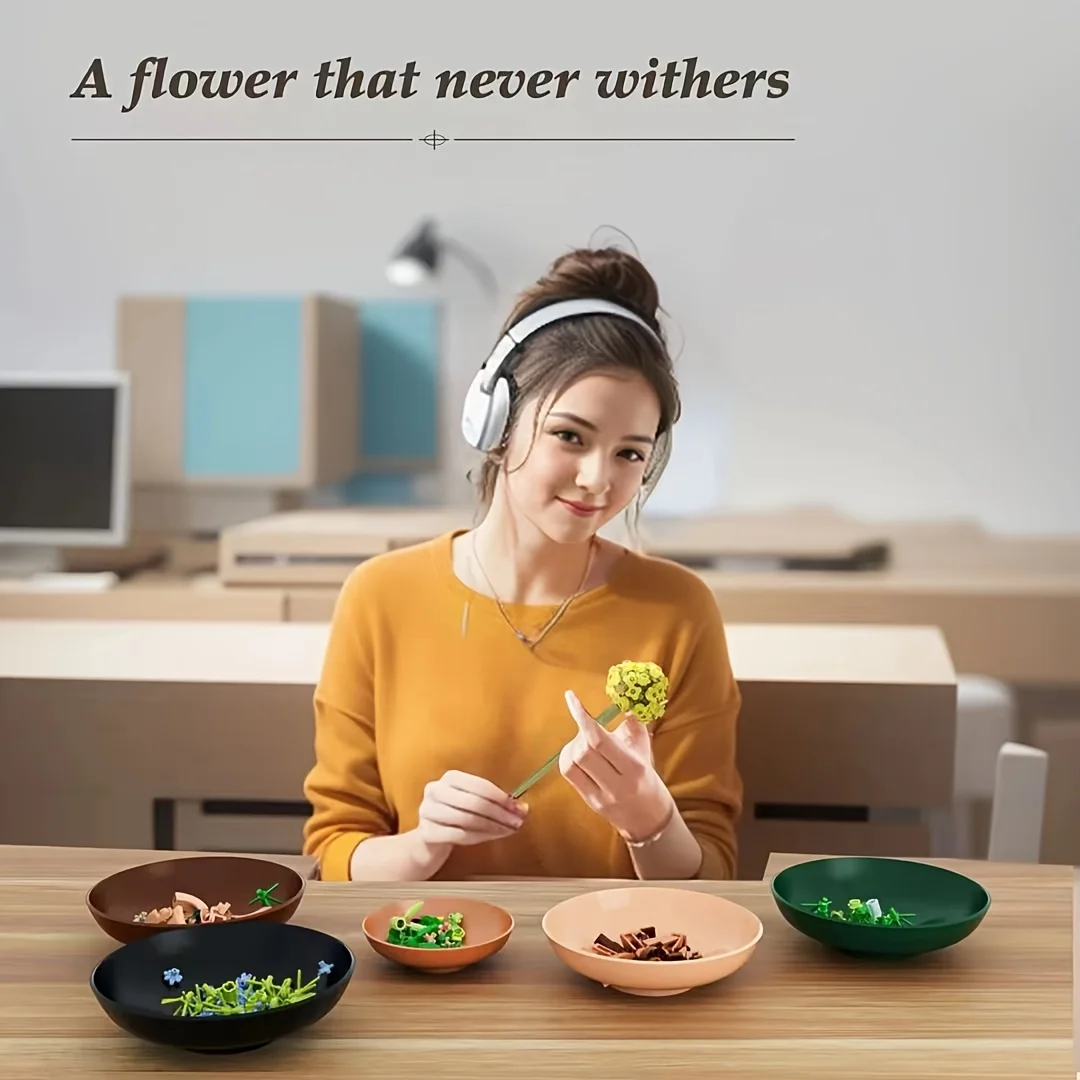 Bloque de construcción de madera, marco de fotos, decoración de pared, soporte de flores flotante DIY, exhibición colgante en el jardín del hogar, regalo de cumpleaños