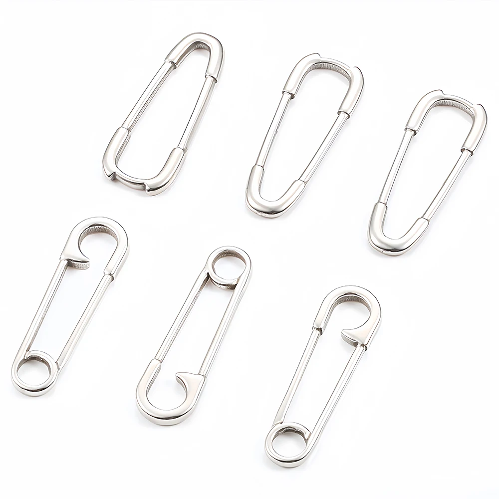 2 Stücke Edelstahl-Anhänger in Form einer Büroklammer für Schmuckherstellungszubehör DIY Halsketten- und Armbandzubehör – Detail 3