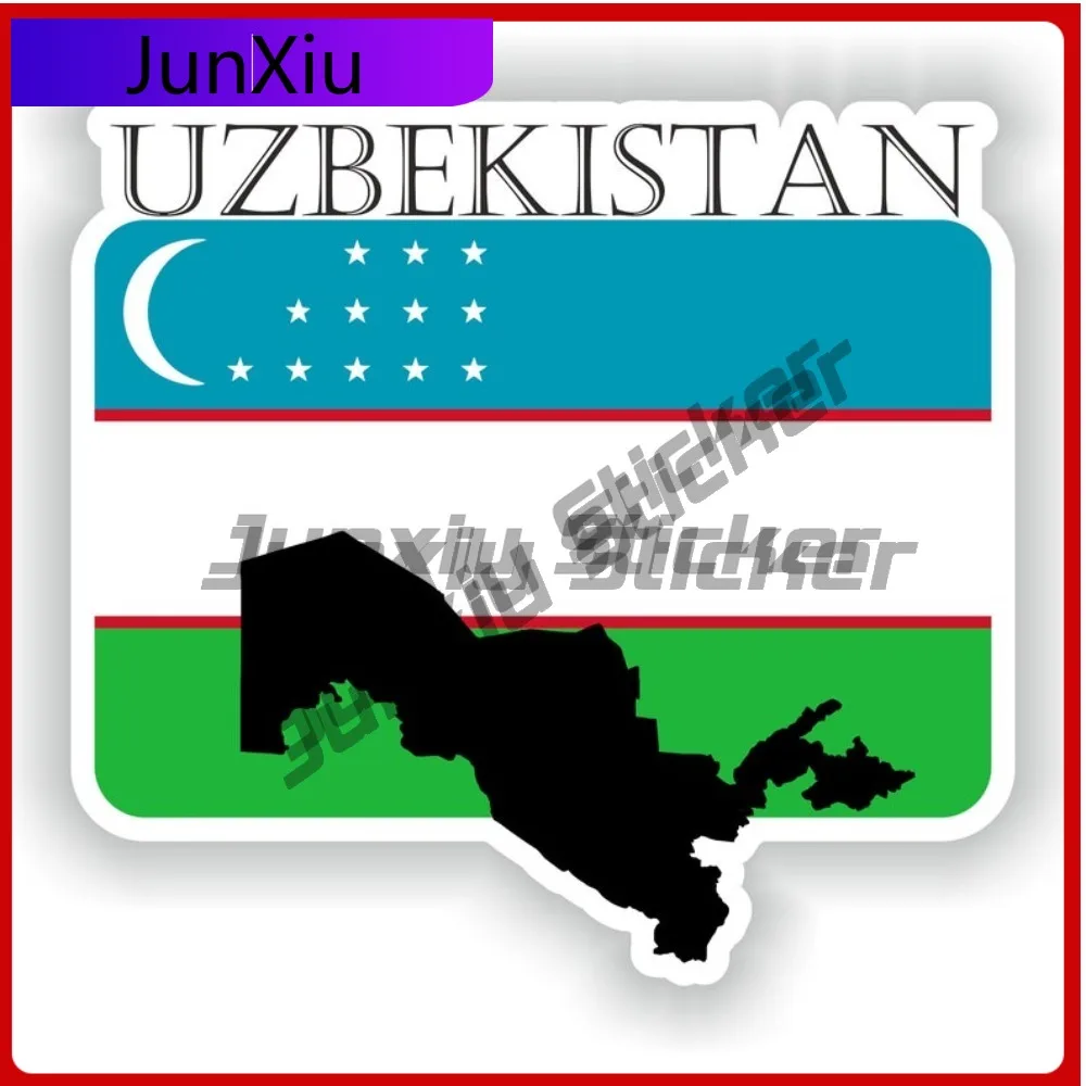 

Uzbekistan Flag Map Shape Sticker Anti Scratch Waterproofing Exterior Rv Decals And Stickers For Car Suv Window Cover Scratch