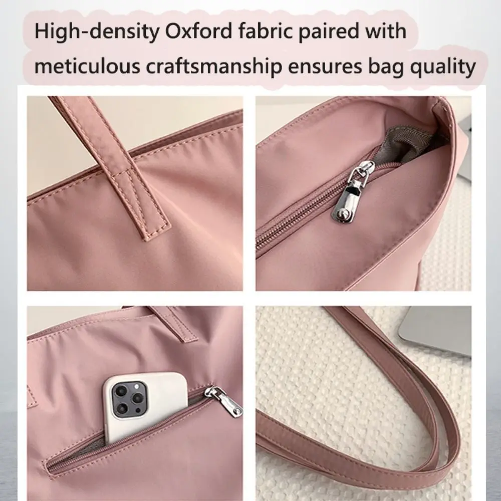 حقائب يد من النايلون متعددة الاستخدامات للنساء مقاومة للماء مع سحاب حقيبة يد نسائية ذات سعة كبيرة حقيبة أمي للسفر والعمل على الشاطئ وصالة الألعاب الرياضية