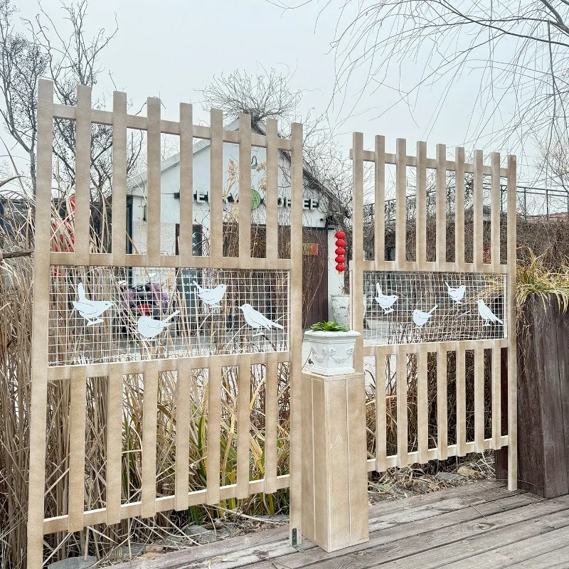 Outdoor customizable preservative wood fence flower bed partition cute animal decoration climbing frame fence
