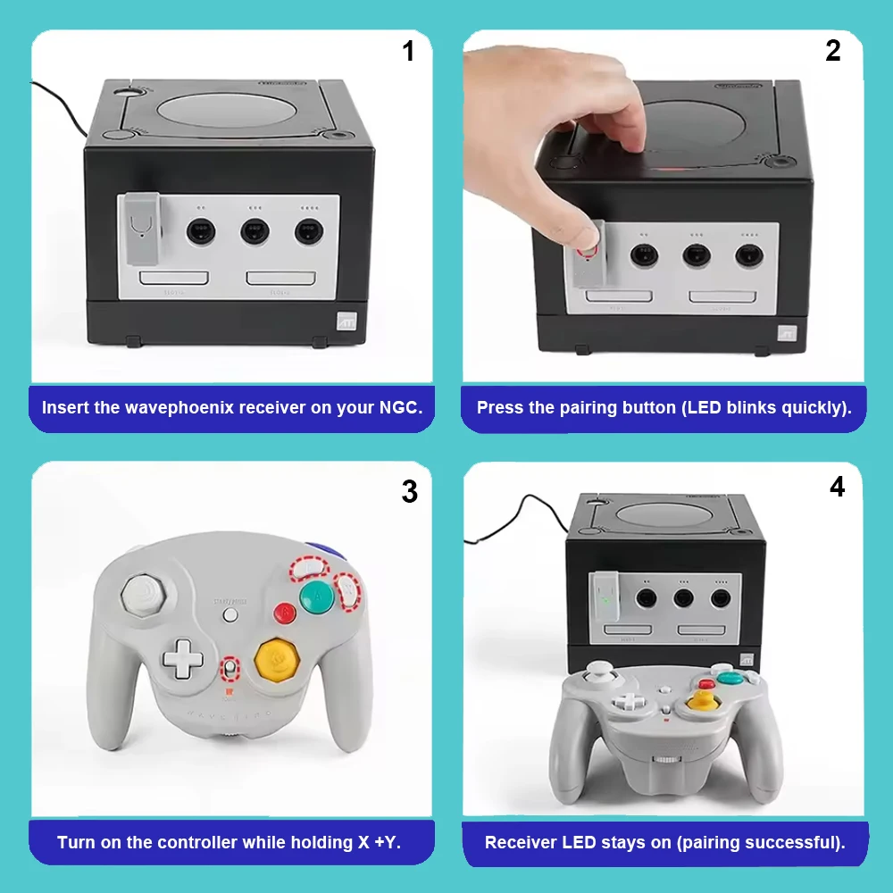 Chiscart WavePhoenix Drahtloser Empfänger 3D-Gedrucktes Gehäuse für Nintendo WaveBird Controller für GameCube & Wii (RVL-001) – Detail 1