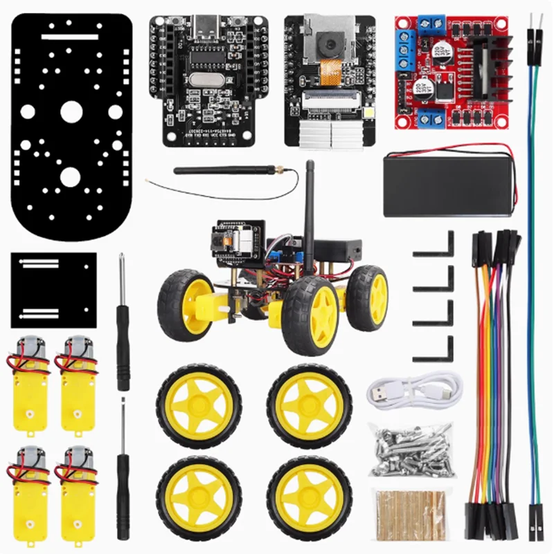 Nova atualização! Kit robô de carro inteligente ESP32 CAM Kit de carro pequeno fácil de montar com câmera