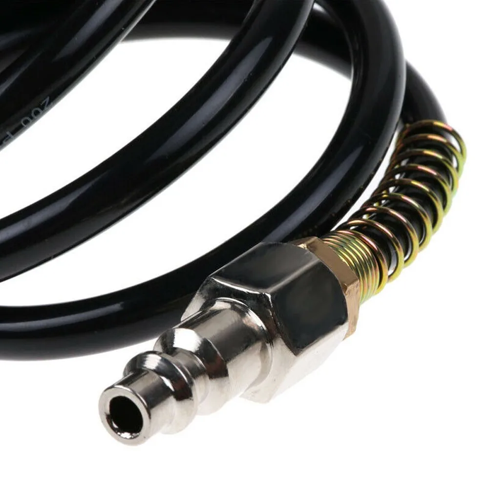 25FT PE Air Compressor Hose with Quick Coupler for For AMERICAN Style Fittings NPT 1/4 Inch 200 PSI Oil and Weather Resistant