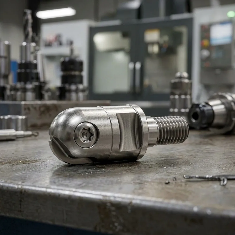 CNC Ball Nose End Mill Holder RCF20 with Through Hardened Alloy Steel Head for Deformation Resistant Heavy Cutting Operations