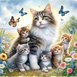 SDOYUNO Diy Diamond Painting Animal Cat Flowers Full Rhinestone Embroidery Cross stitch Butterfly Mosaic Picture Wall