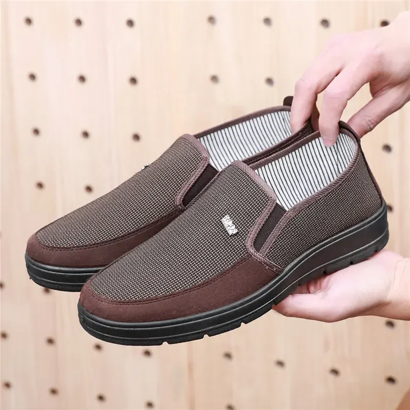 Old Beijing cloth shoes male elderly leisure shoes non-skid dad big yards soft bottom air deodorization a pedal old shoes