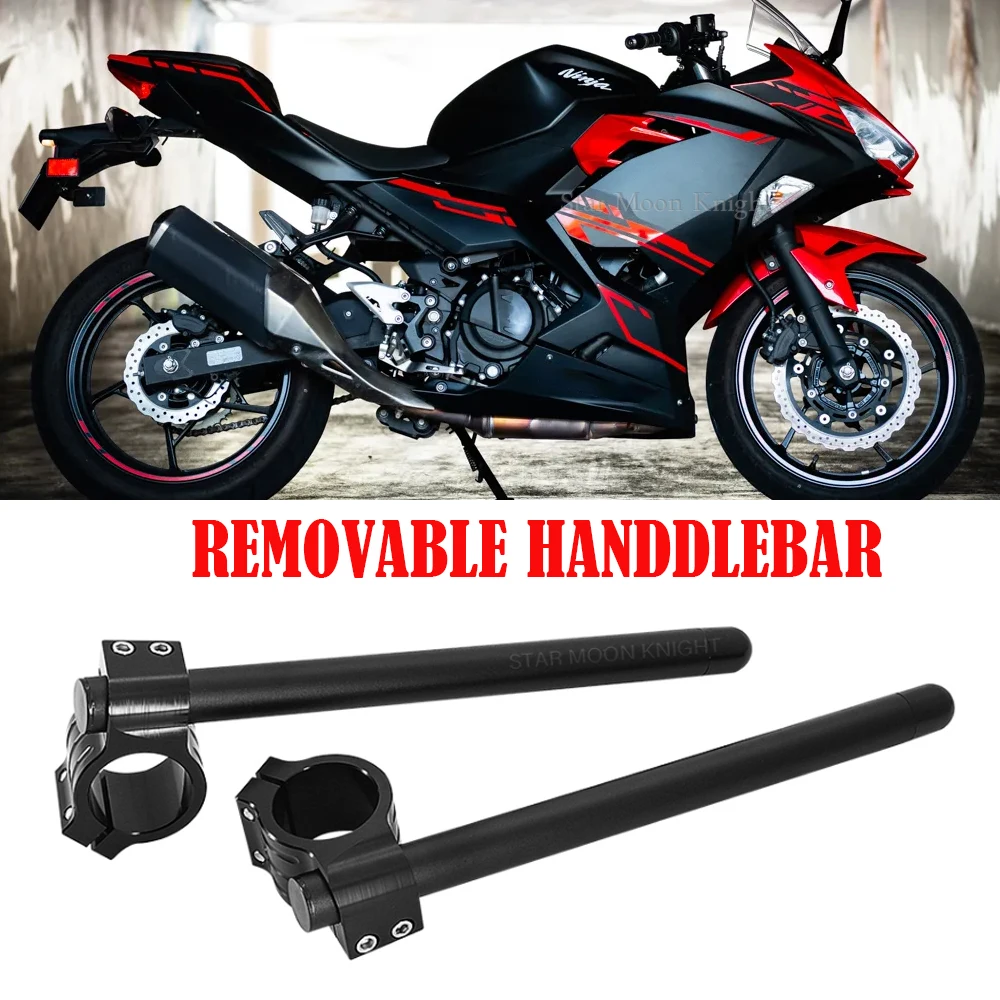 

For Kawasaki Ninja 250 300 400 636 ZX-6R ZX-7R ZX-9R ZX-10R EX250 EX500 ZX1400 ZX750 ZX900B Handlebar Clip On Fork Handle Bar