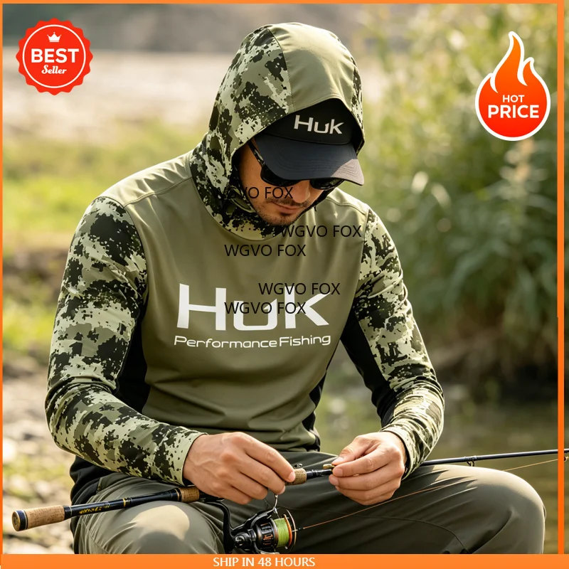 

Fishing Hoodie Anti-UV Sunscreen Sun Protection Clothes Fishing Shirt Breathable mask Hooded Sportswear