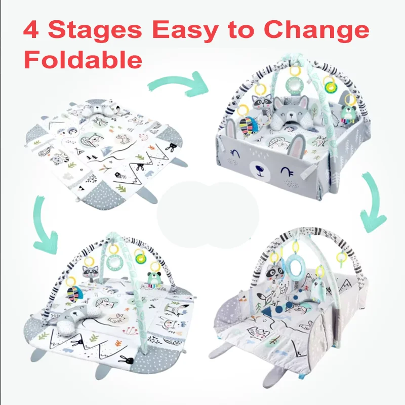 4in1 الطفل تلعب حصيرة سميكة الوليد الاطفال النشاط رياضة الزحف بطانية الرضع لوحة ألعاب اللياقة البدنية السجاد التعليم المبكر لعبة هدية