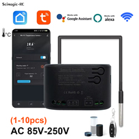 1-10PCS Tuya Smart Temperature Control Switch Wifi Thermostat Controller 1CH Relay Module RF433 Receiver 230v 220v USB5V 85-250V