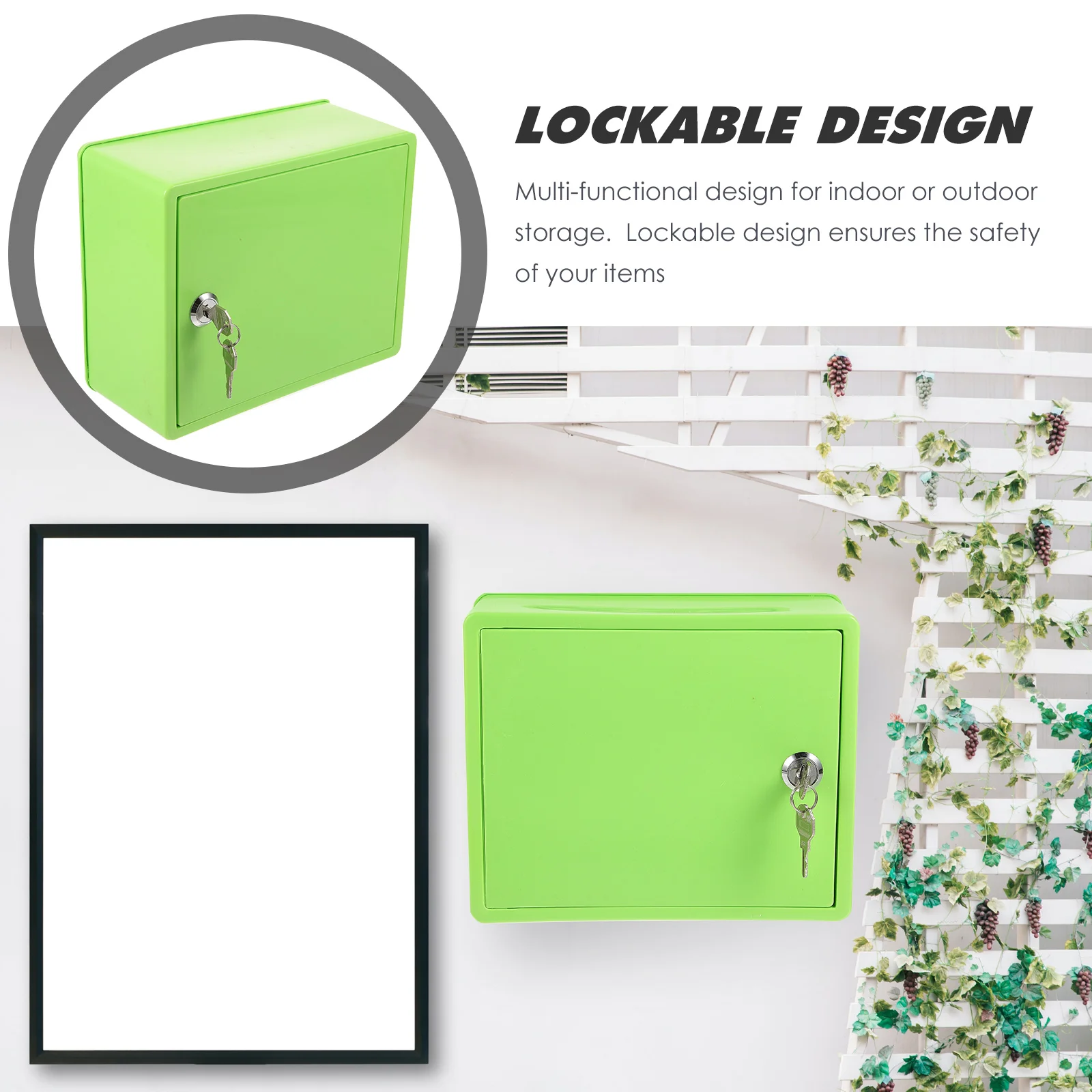 

Lockable Storage Box Shallow Green Large Capacity Plastic Garden Tool Case Foldable Home ganizer Storage Boxes